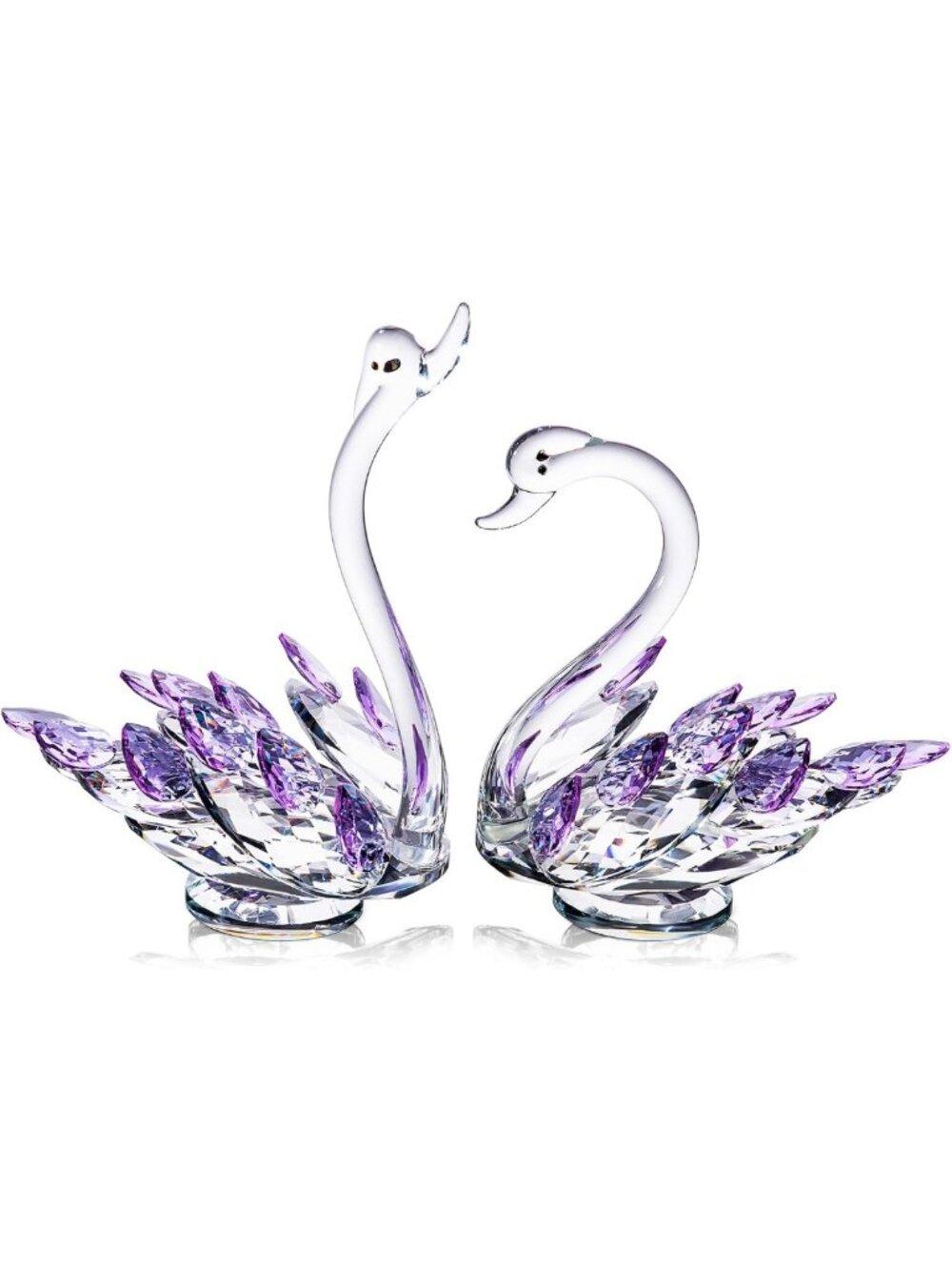 Elegant Crystal Swan Figurines for Home Decor | Christmas & Anniversary Gifts